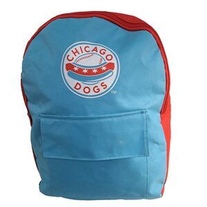 Chicago Dogs Baby Blue Red White Unisex Bookbag Backpack 16x12x5 w/Front Pocket
